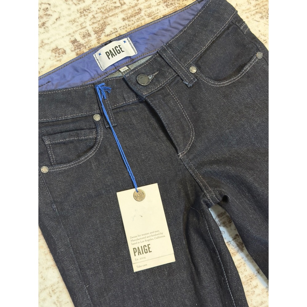 PAIGE Manhattan Bootcut Jeans Women’s 25 Dark Indigo NWT - Picture 4 of 11